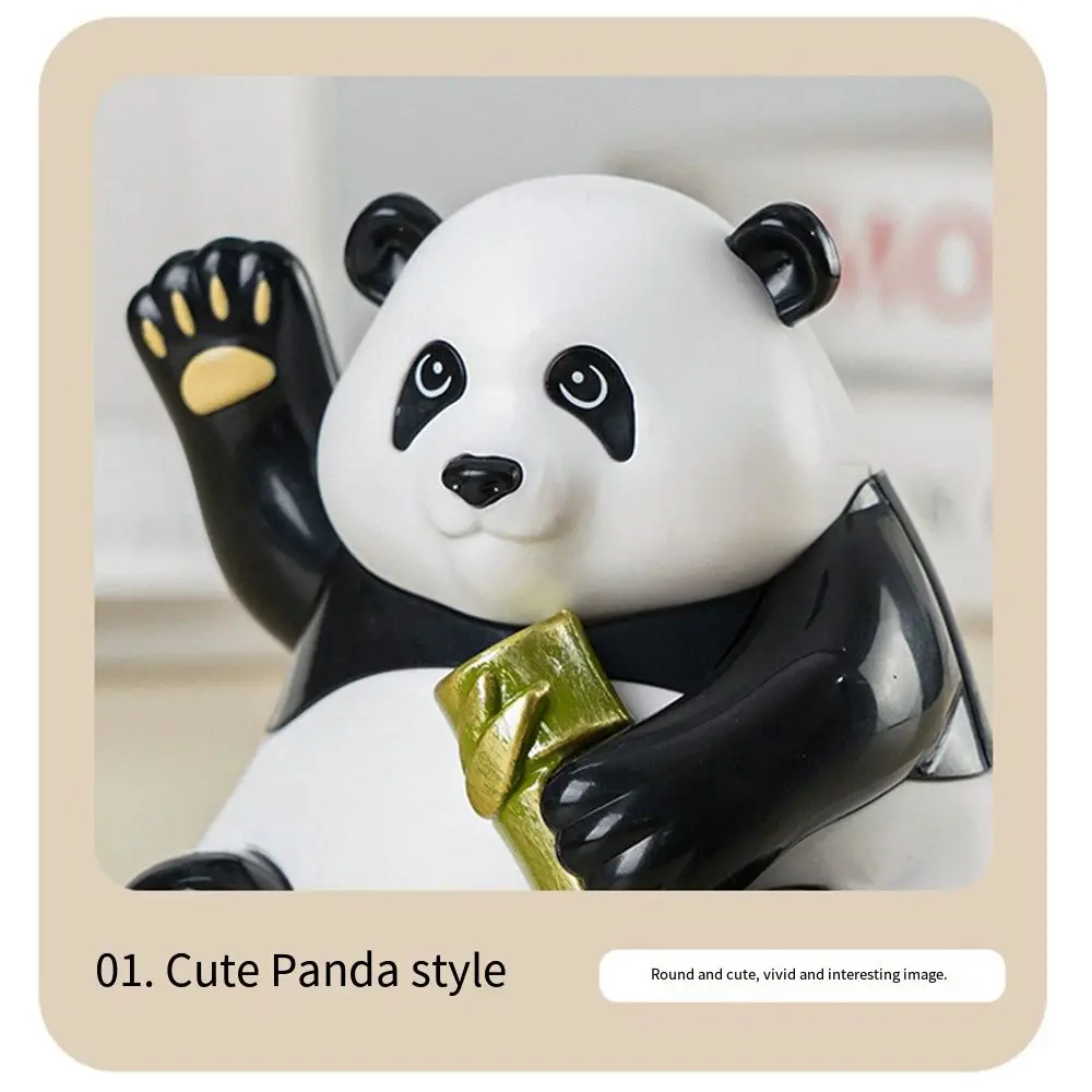 Automatic Wave Hands Panda Toys Bamboo Cute Solar Power Wave Hands Toys Creative Desktop Ornament Panda Animals Figures