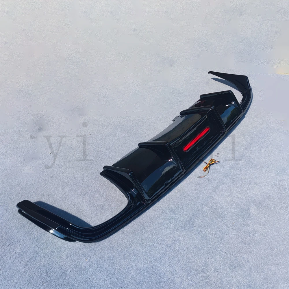 Suitable for Volkswagen Passat CC spoiler 2009-2017 Shark style with LED light diffuser bumper guard carbon fiber rear lip