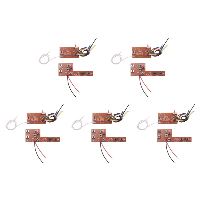 JABS-10PCS 5ch rc controle remoto 27mhz circuito pcb transmissor e receptor placa acessórios do sistema de rádio do carro 20-25m