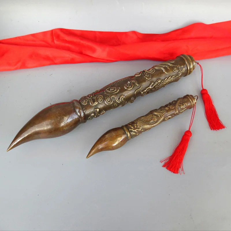 

Pure Large Home Office Decoration Copper Dragon Pattern Calligraphy Wenchang Brush Small Gift