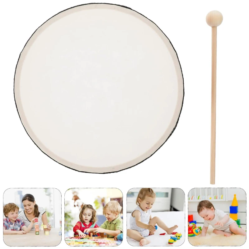 4/6 Inch Wooden Hand Tambourine, Children's Tambourine, Hand Drums Percussion, Tambourine Pocket for Party Dance, School, Gifts