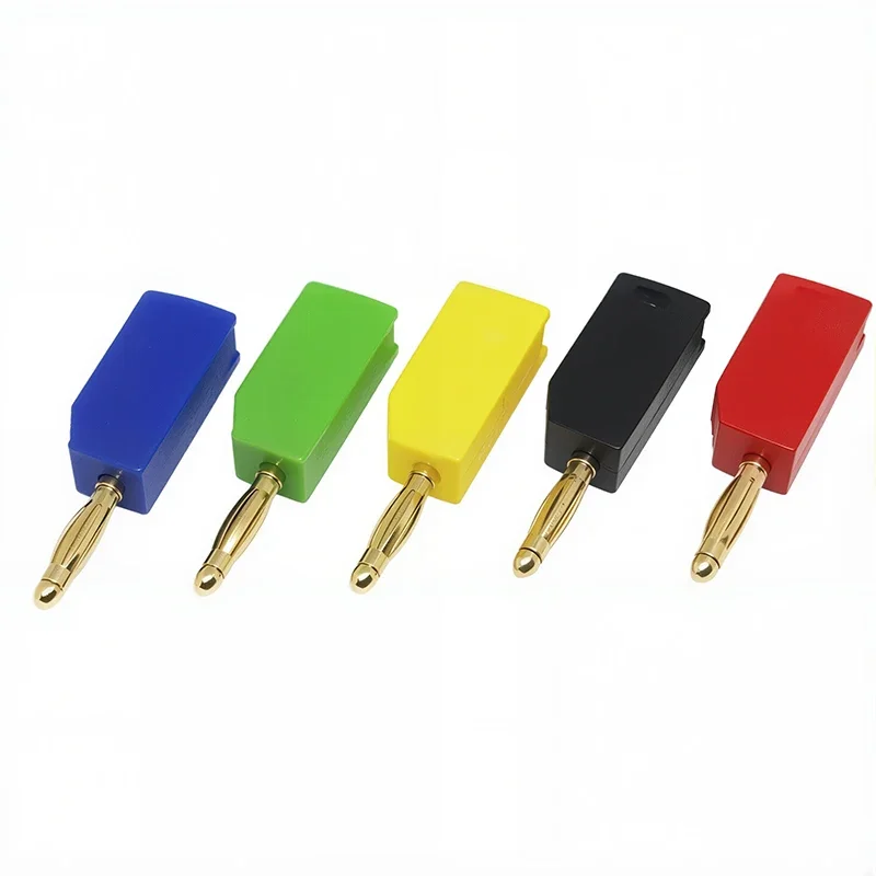 30V/10A 10PCS 2MM Banana Plug Gold Plating Stackable Electrical Terminal Connector Accessories 5 Colors