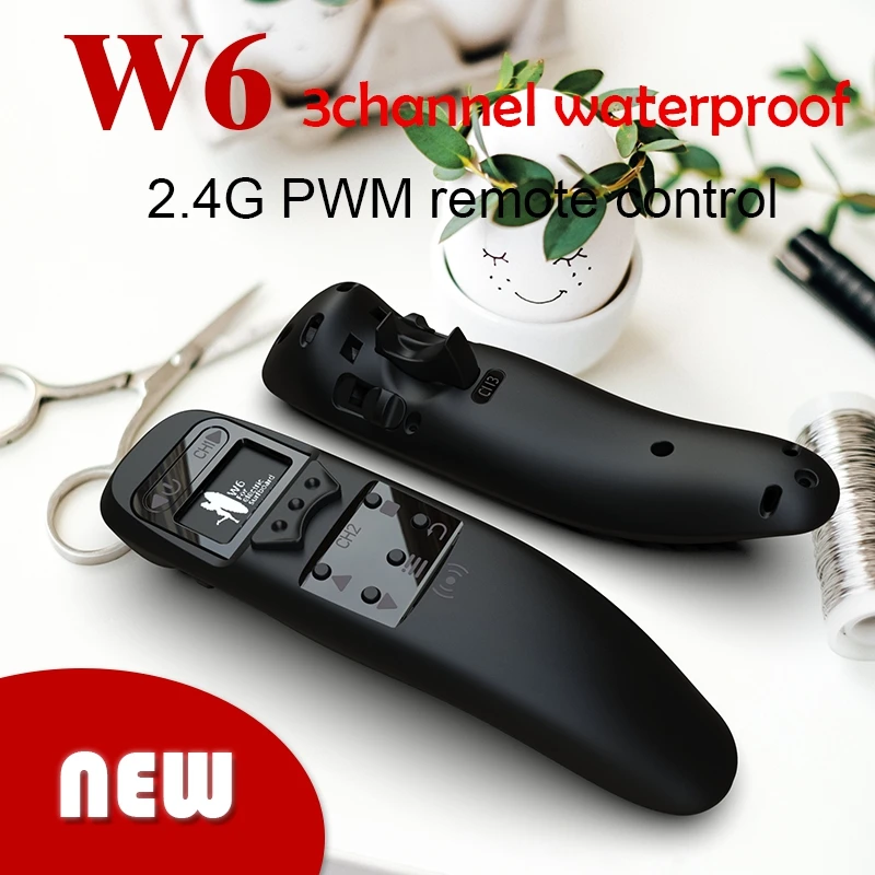 W6 2.4g Waterproof Remote Control for Efoil Esurf ESK8 Electric Skateboard Surfboard 3-channel Screen Eboat Remote Control