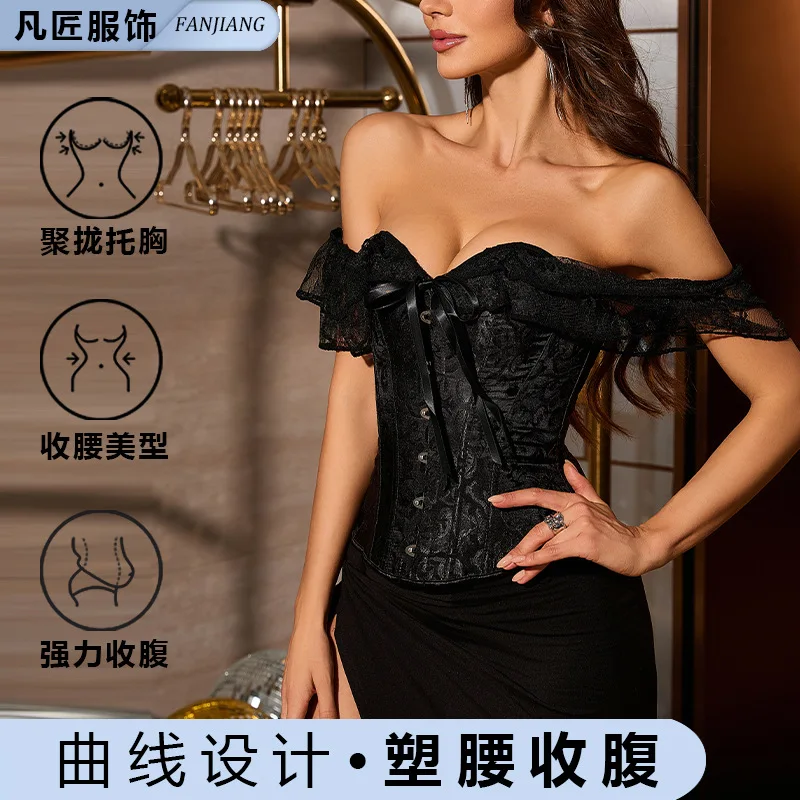 

Сексуальный корсетный топ больших размеров, корсет с завышенной талией, бюстье и корсеты на шнуровке с цветочным принтом, винтажные костюмы в стиле бурлеск на бретелях с рукавами