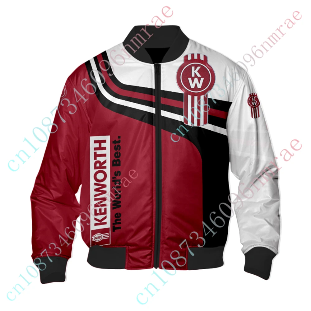 Kenworth Thick Coats Hip Hop Windbreaker Bomber Jacket Techwear Baseball Uniform Harajuku Clothing Jackets For Men Custom Logo