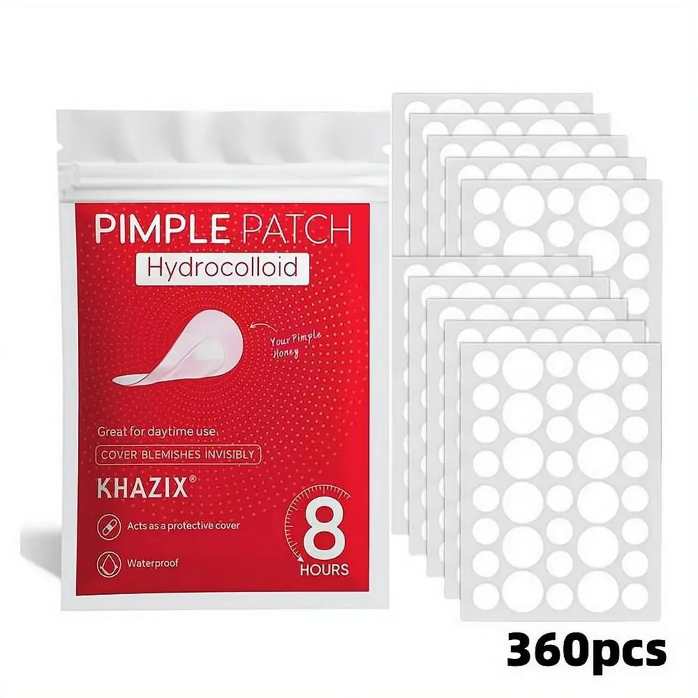360pcs Count Invisible Hydrocolloid Pimple Patches, Clear Acne Spot Covers for Blemishes and Pimple Marks