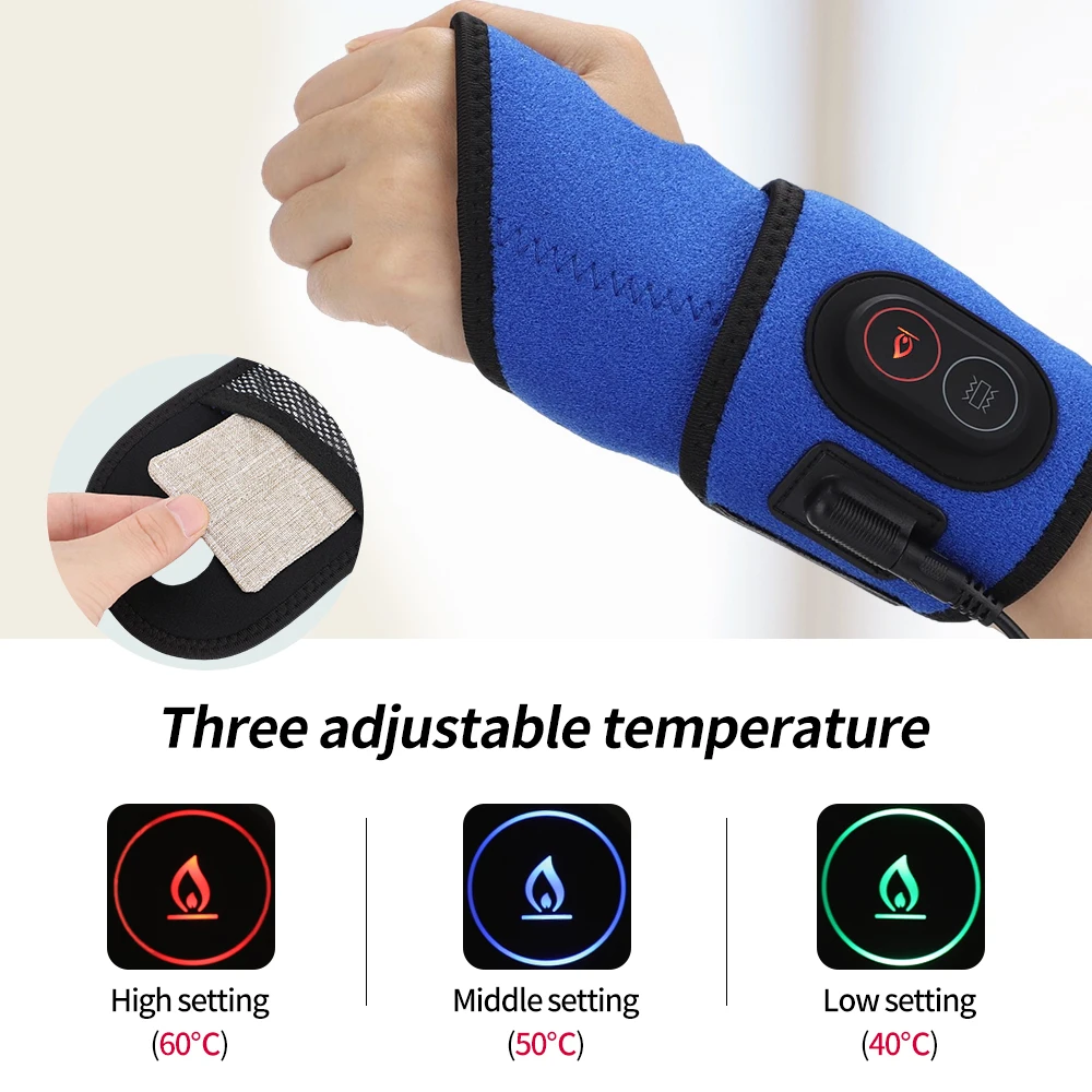 Electrically Heated Wrist Support sleeve Adjustable Wrist guard Breathable Strap Sports and Hand Joint Protection Tool 