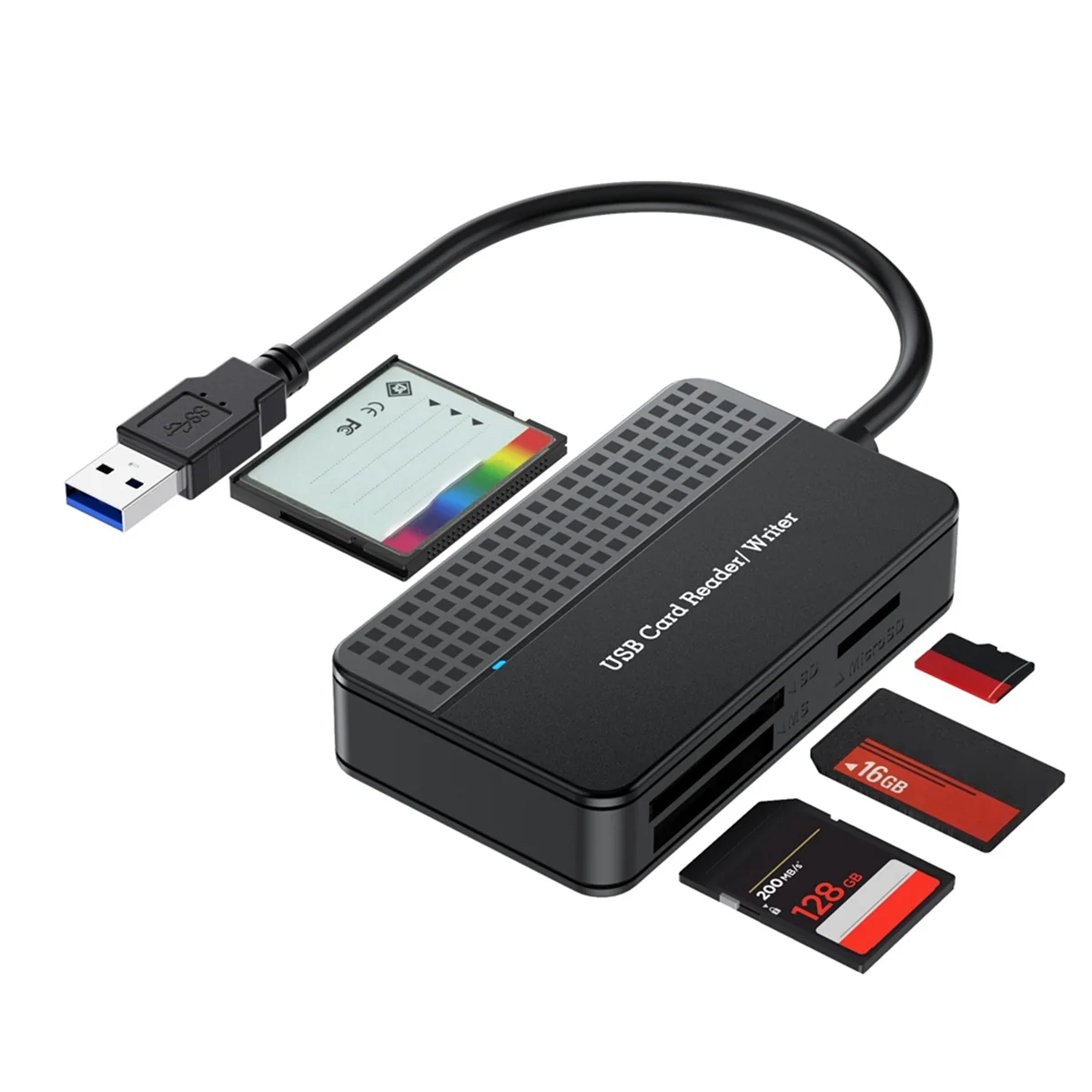 Lezer 4-In-1, Tf Sd Ms Cf Kaartlezer, Usb C & Usb 3.0 Interface