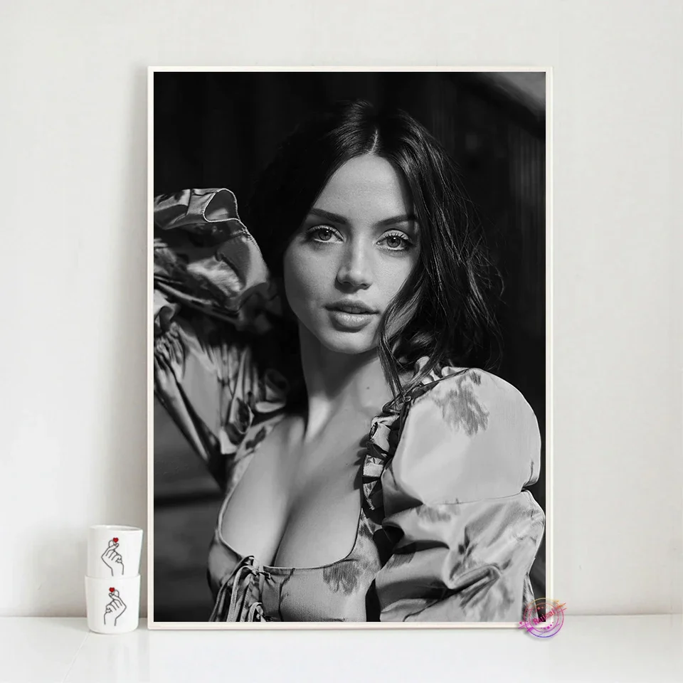 آنا دي أرماس المشارك فيلم ستار قماش الفن يطبع جدار صورة لغرفة المعيشة فتاة ديكور المنزل مروحة جمع الهدايا #5