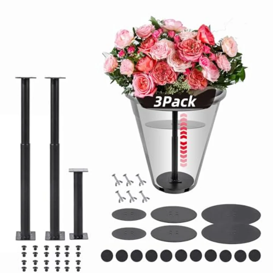 

3 Pack Plant Risers for Inside Pots, Adjustable Height Metal Planter Lift Inserts Fillers Risers for Indoor Outdoor Large Tall