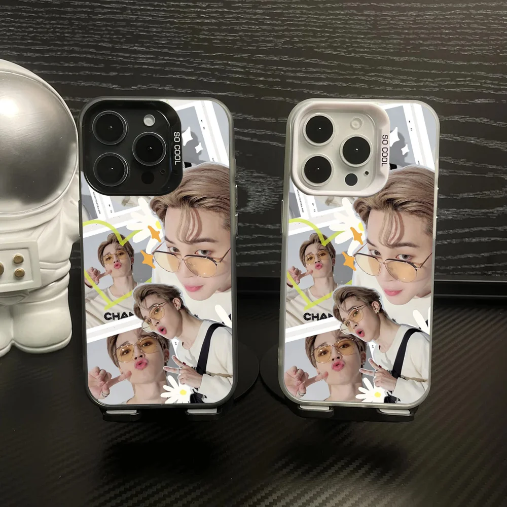 

Singer J-JIMINS-S Phone Case IMD Color Silver Shell For IPhone 16 15 14 13 12 Pro Max Plus