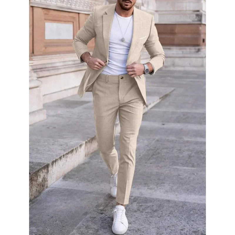 

Костюмный комплект Slim Fit в простом стиле для женщин: деловая теплая одежда с двойным разрезом на спине, из других тканей, свободного кроя, для пожилых женщин