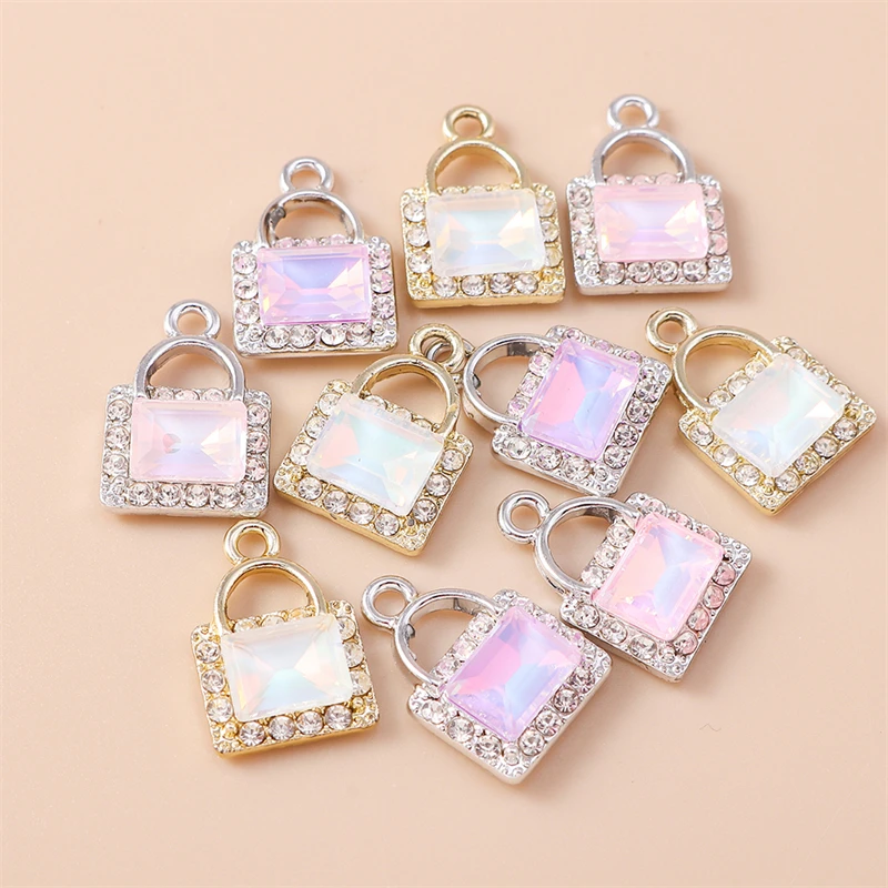 

20pcs 11x17mm Elegant Crystal Bag Charms Pendants for Jewelry Making Earrings Necklaces Bracelets Accessories DIY Craft Supplies