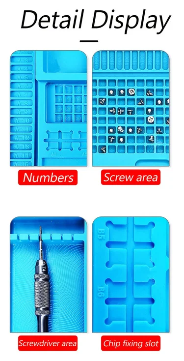 Magnetic Soldering Station Mat Antistatic High Temperature Resistance Silicone Work Mat for Electronic Phone Laptop Watch Repair
