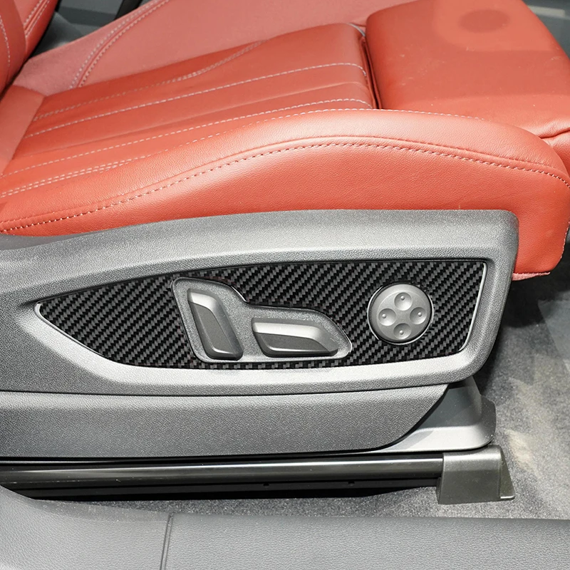 

Car Seat Adjustment Button Panel Cover Decoration Frame Carbon Fiber Trim For Audi Q5 FY 2018-2022 Interior Accessories Sticker