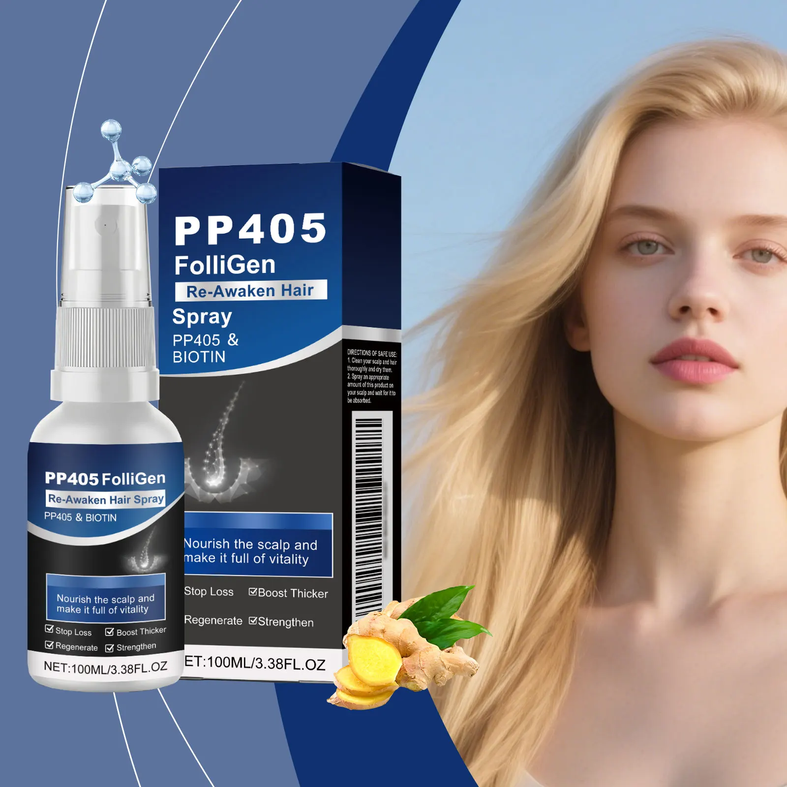 

Травяной спрей для ухода за волосами, питает волосяные фолликулы, способствует циркуляции кожи головы, укрепляет масло для волос, контроль корней, успокаивающий спрей для кожи головы