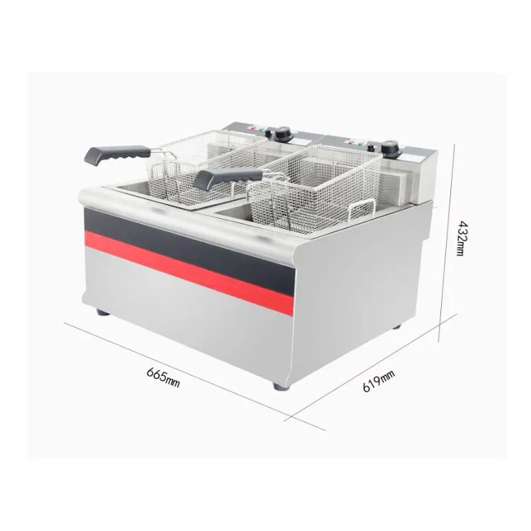 

Commerical Kitchen Equipment Counter Top Stainless Steel Electric Single Tank Single Basket Chips Deep Fryer