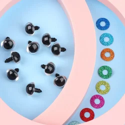 5Pairs 3D Glitter Plastic Doll Safety Eyes Washer 16/18/20/24mm For Teddy Bear Stuffed Plush Toys Dolls Amigurumi Eyes Accessory