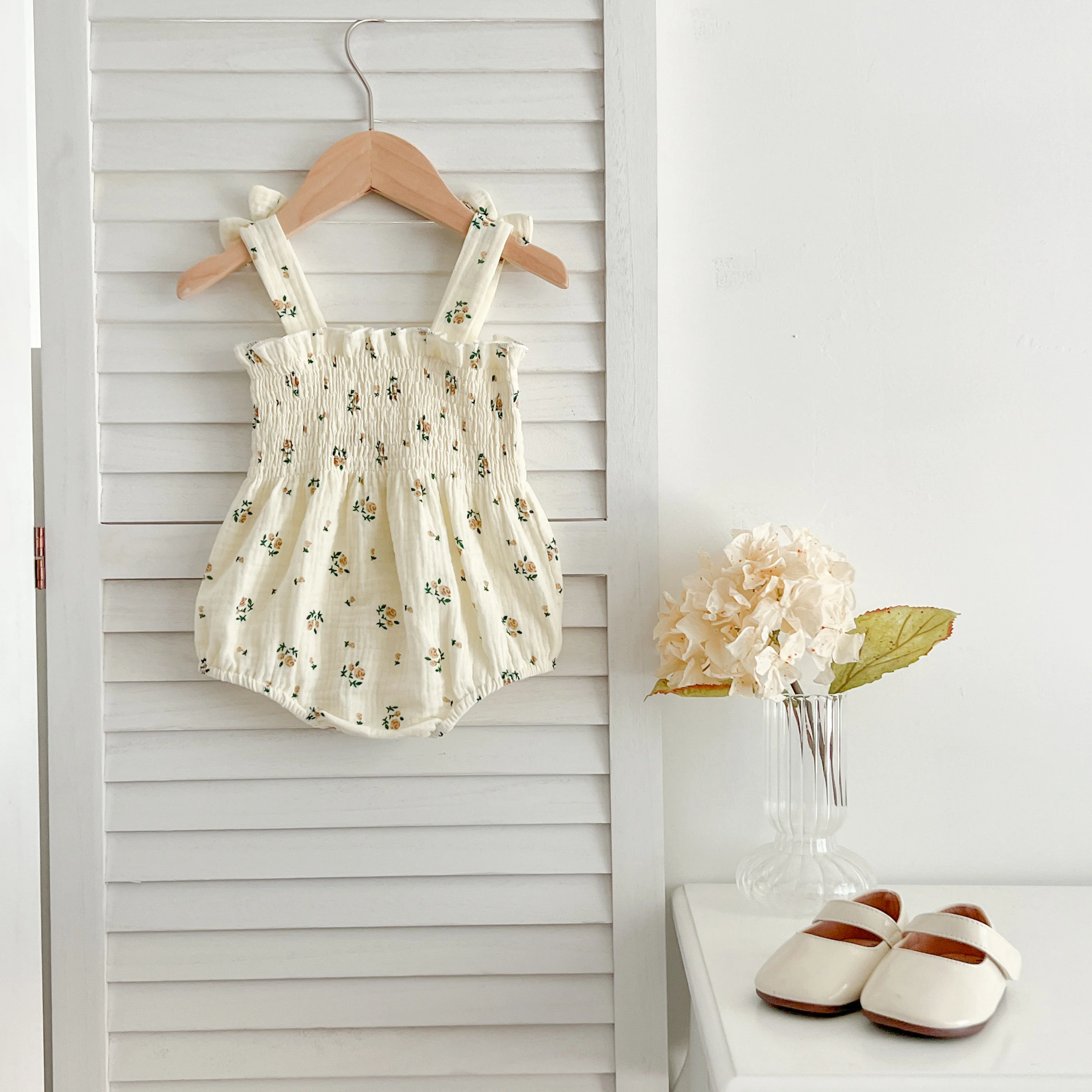 Sommer Outfit Kinder Baby Kleidung Baumwolle Ärmellose Strampler Neugeborene Mädchen Kleidung Kleinkinder Blume Bogen Kinder einteiliges Bodys – Detail 6