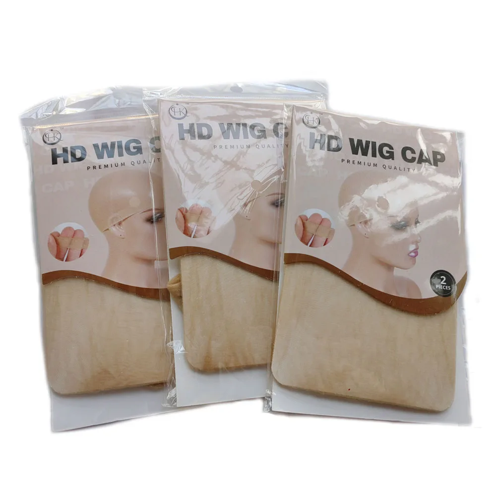 Hd Wig Cap Wholesale 12-100Pcs Hd Thin Wig Cap Stocking Cap Transparent Invisible Wig Cap For Wig Sheer Wig Cap Wig Accessories