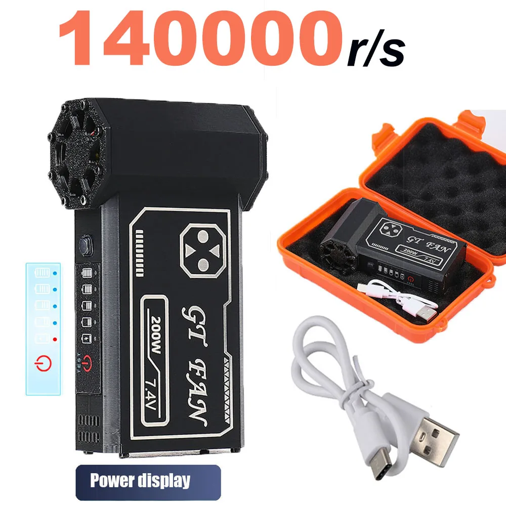 140000rpm Mini Air Blower Turbo Jet Fan Electric Power Display Handheld Dust Cleaner High Speed Duster Gun PC Car Cleaning Tool