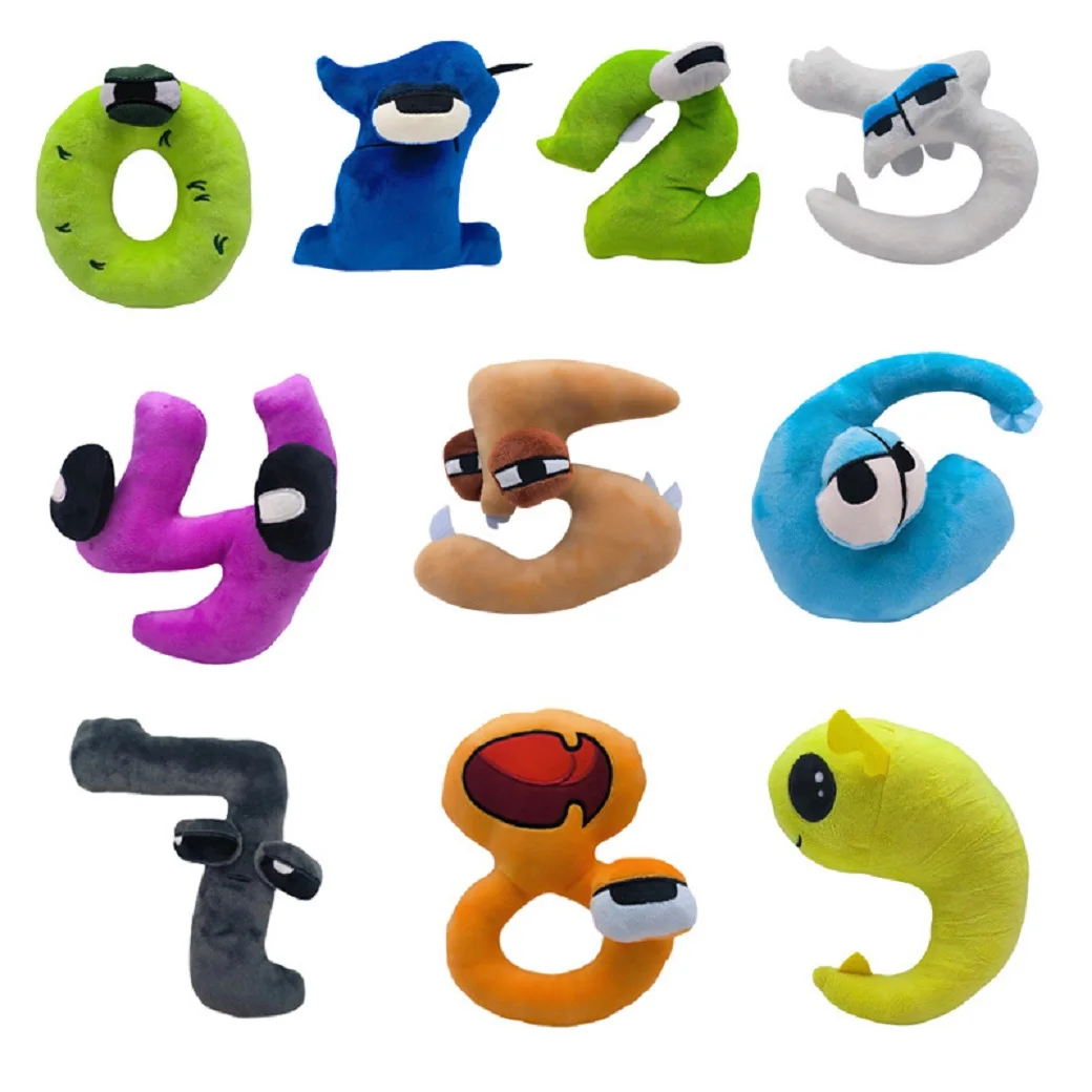 10 Set 0-9 Number Lore Plush Toy Character Doll  Kawaii Stuf