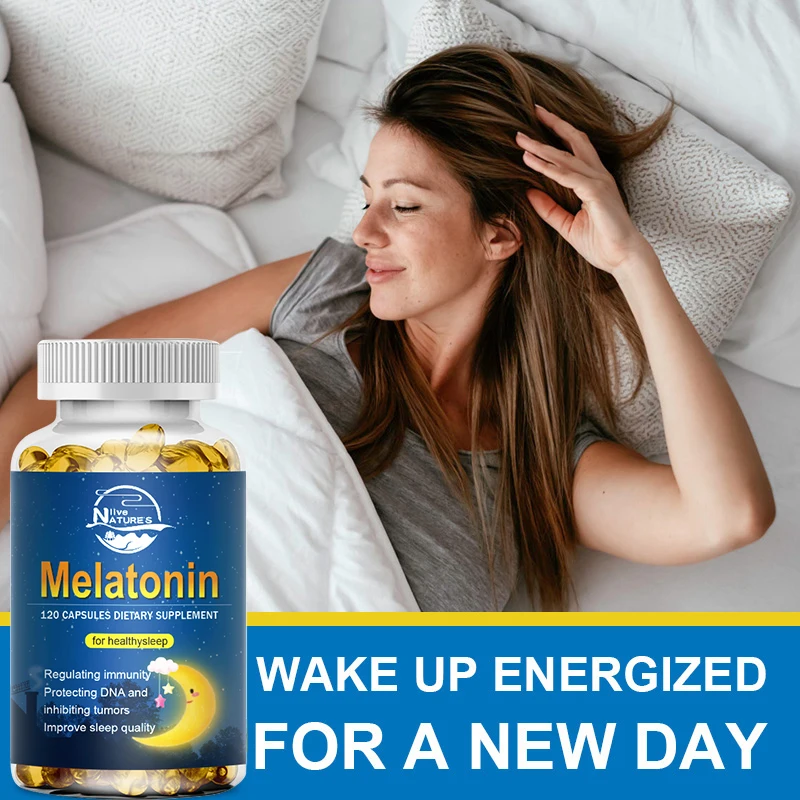 Melatonin 120 Kapseln Omega 3 6 Vitamin B6 natürliche Ergänzung für die Gesundheit des Schlafes