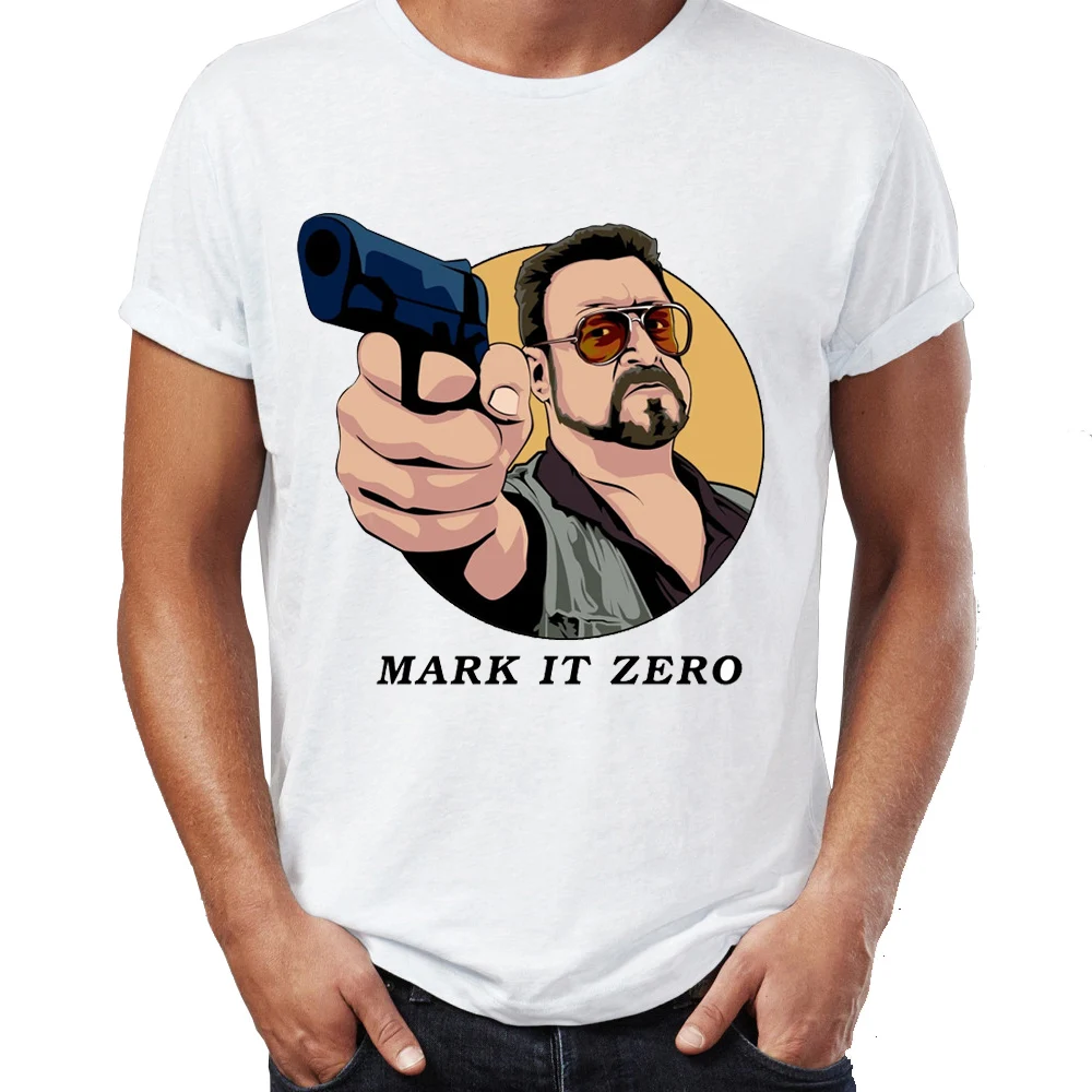 Men's T Shirt The Big Lebowski Walter Mark It Zero Funny Quote Artsy Awesome Artwork Printed Tee