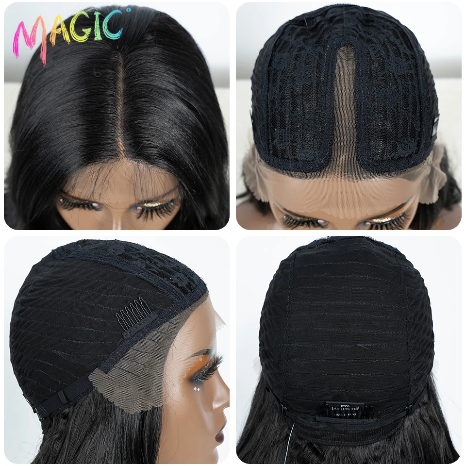 Magic Synthetic Lace Front Wigs For Women 28“ Highlight Honey Brown Body Wave Wig Ombre Blonde Lace Wig Synthetic Cosplay Wig