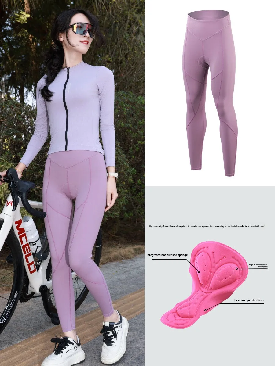 

XINTOWNWomen's High-Waisted Cycling Pants for Outer Wear - Thin Style with Sponge Padded Seat, Suitable for Spring & Summer, Des