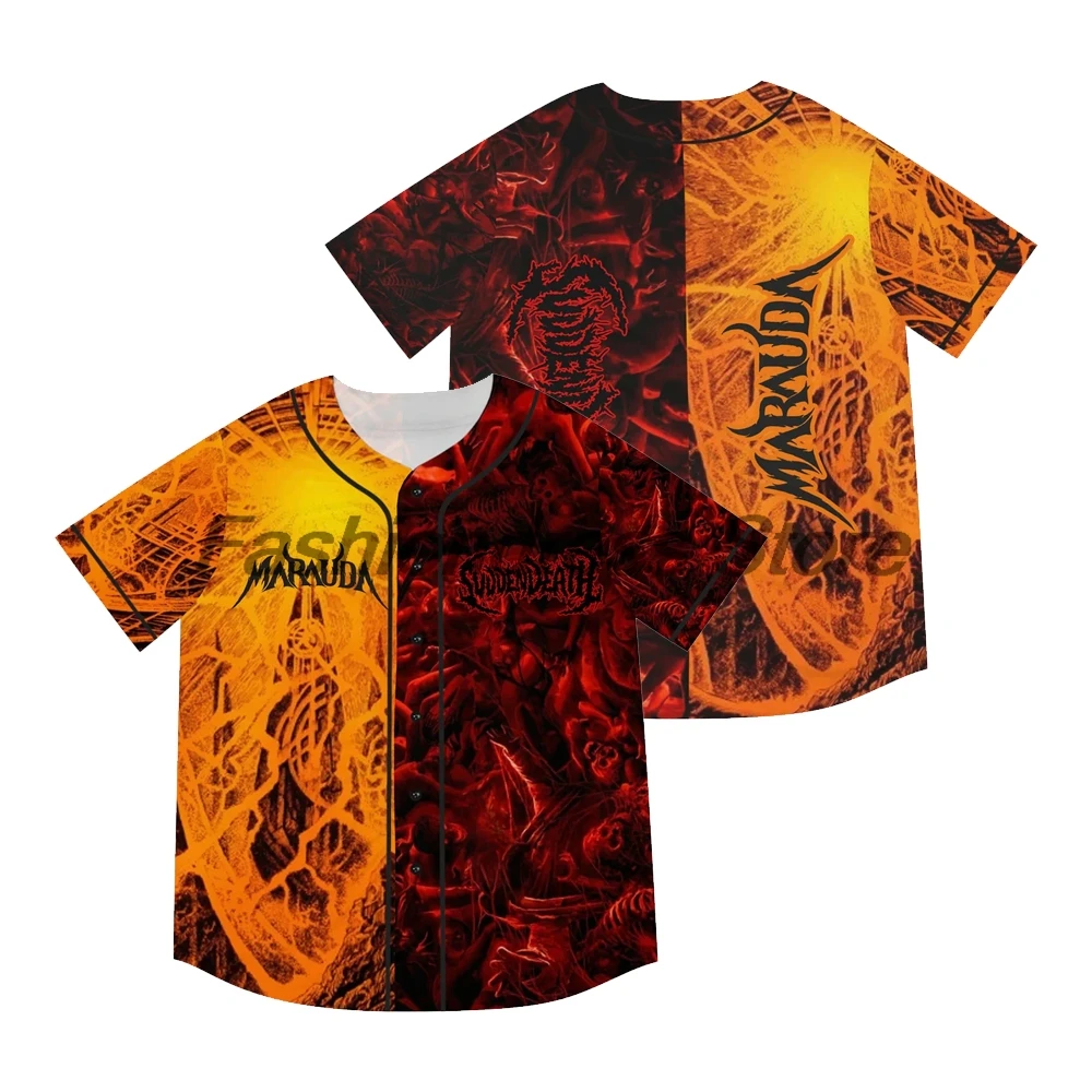 

Svdden Death Vs Marauda EDC Lost Lands Baseball Jersey Short Sleeve Button-up Shirts Women Men Streetwear Tops