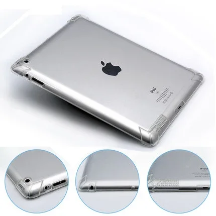 حافظة من السيليكون المقاوم للصدمات لجهاز iPad 2 3 4 2011 2012 9.7 2th 3th 4th Generation غطاء خلفي مرن شفاف Funda