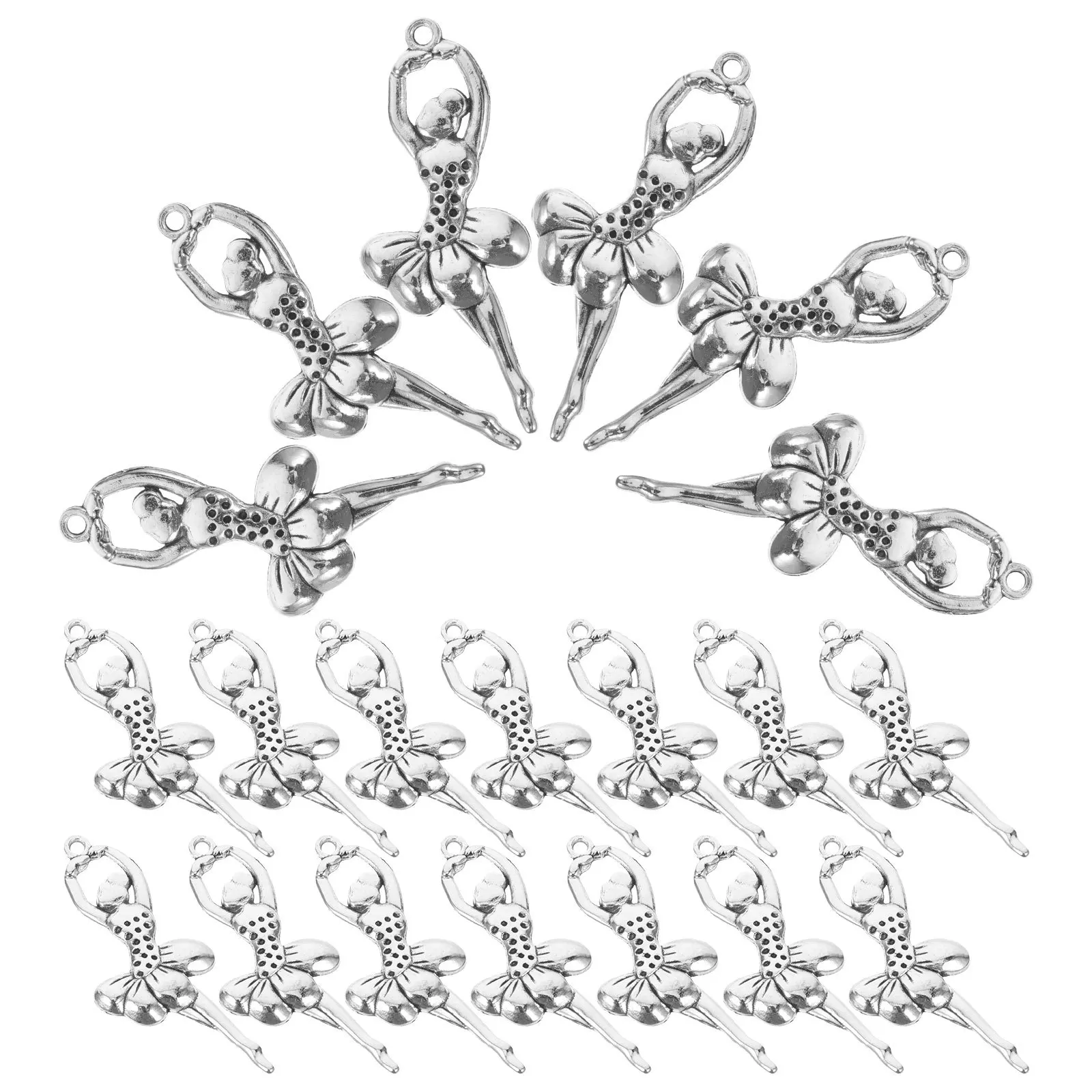

20 шт., балетный кулон из цинкового сплава, ожерелье для рукоделия «сделай сам», очаровательные устойчивые выцветающие серьги, браслеты, аксессуары, танцевальные подвески
