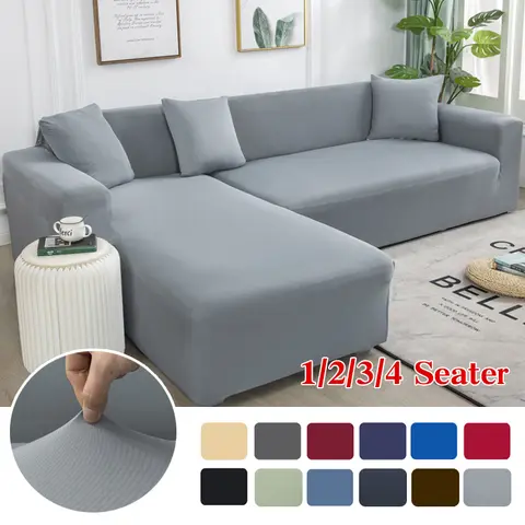 Grey Elastic Sofa Cover 2 Pieces coolazy
