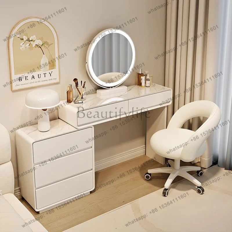 ld Mirror Bedroom Dressing Table Makeup Storage White Drawers Modern Luxury Vanity Table Organizer Penteadeira Furniture