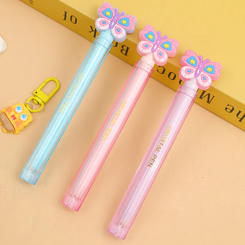 36pcs/lot Kawaii Butterfly Gel Pen Cute 0.5mm Black Ink Signature Pens Promotional Gift Office School Supplies