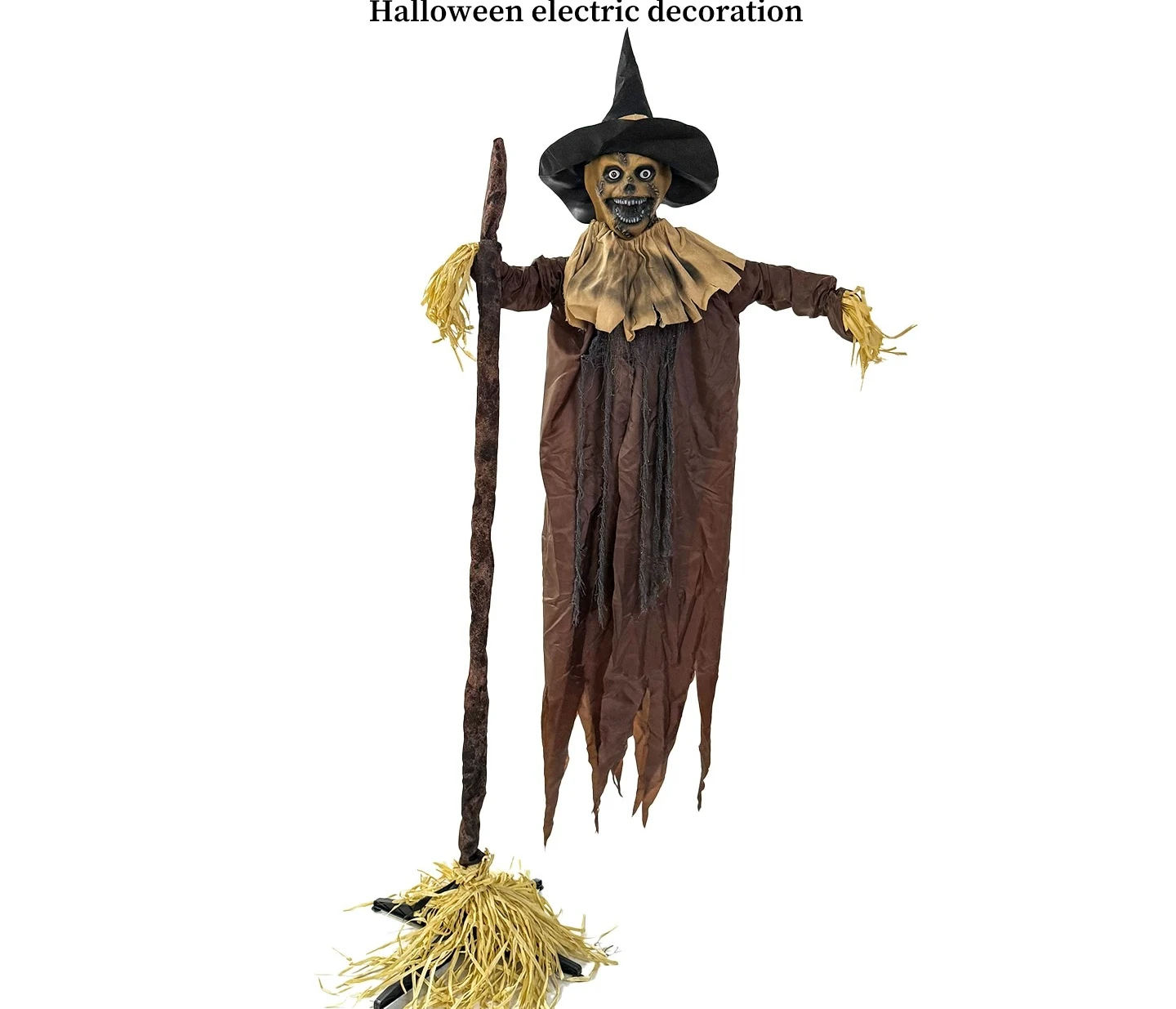 For Broom, pumpkin, scarecrow ornament, haunted house courtyard, electric luminous, sound, scary atmosphere ornament
