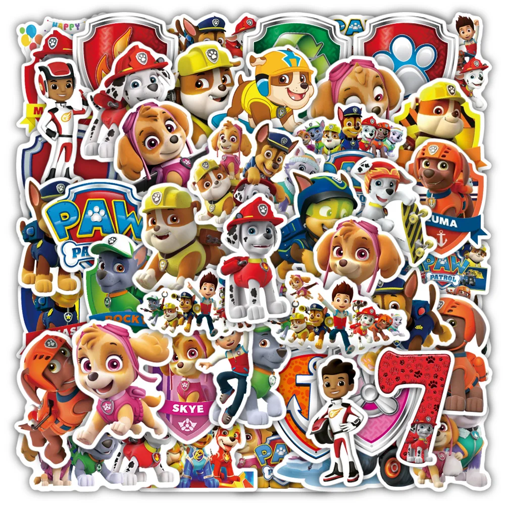 10/30/50pcs Cute Paw Patrol Stickers Cartoon Fun Decals for Kids Toy Gift Phone Case Notebook Guitar Graffiti Sticker Decoration