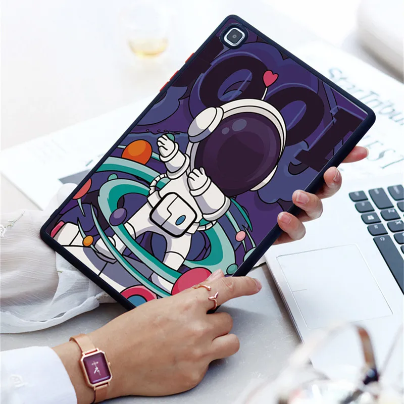 Astronaut Study Case Voor Samsung Galaxy Tab S8 S7 S9 11 Inch Case Galaxy Tab S7 Plus Fe S8 S9 Plus 12.4 A8 A7 S6 Lite Achterkant