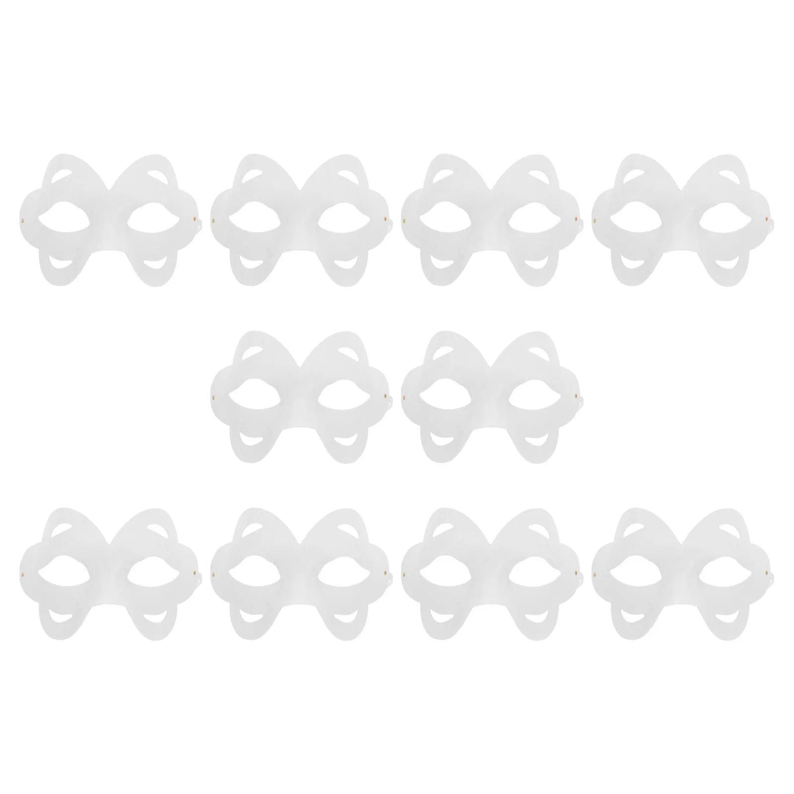 

10Pcs Hand-Painted Mask DIY Paper Pulp Blank Half Face Unpainted Masquerade Mask for Party Cosplay Costume Supplies