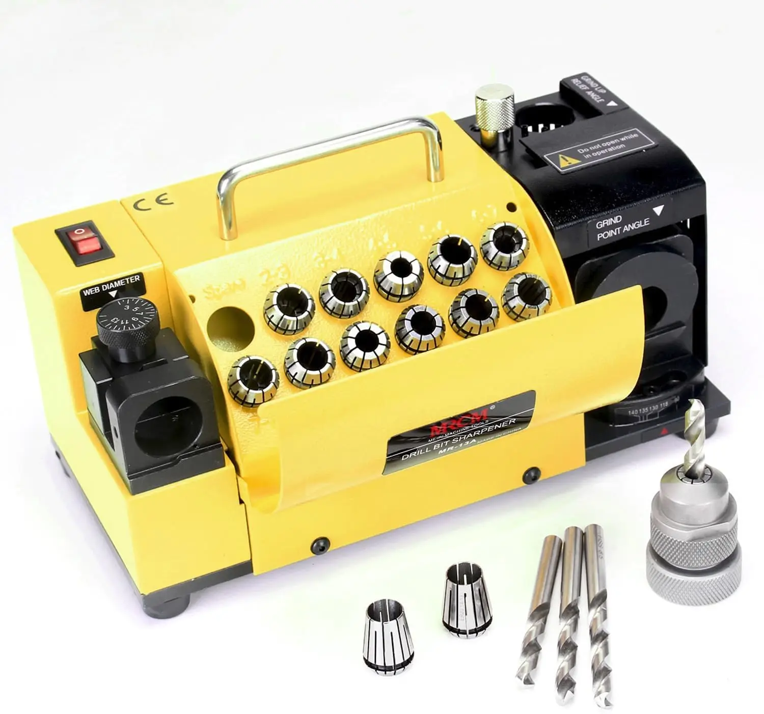 Drill Bits Sharpener,MR-13A Drill bit Grinding Machine 3-15mm,95° to 135° Point Angle Adjustable Drill Bit Re-Sharpener,Portable