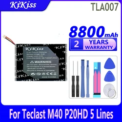 8800mAh KiKiss Powerful Battery TLA007 For Teclast M40 P20HD 5 Lines Batteries