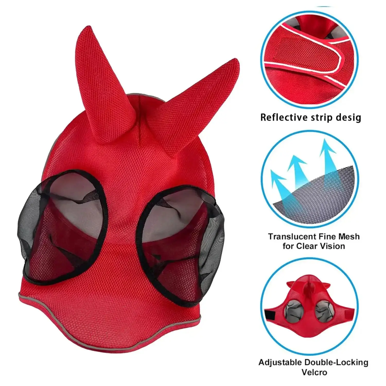 New Elastic Breathable Horse Face Protective Cover Mosquito Fly Proof Flight Mask Adjustable Equestrian Supplies