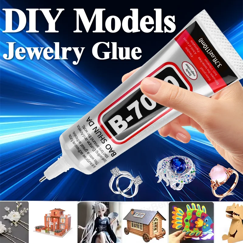 B7000 15/25/50/110 مل لاصق صناعي متعدد الأغراض DIY مجوهرات وحرف يدوية إصلاح غطاء الهاتف المحمول سائل لاصق شفاف مقاوم للماء لزجاج الشاشة التي تعمل باللمس 1-3 قطع.