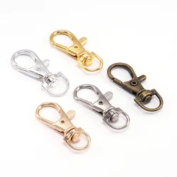 10Pcs/Lot Swivel Lobster Clasp Hooks Keychain Split Key Ring Connector for Bag Belt Dog Chains DIY Jewelry Making Findings