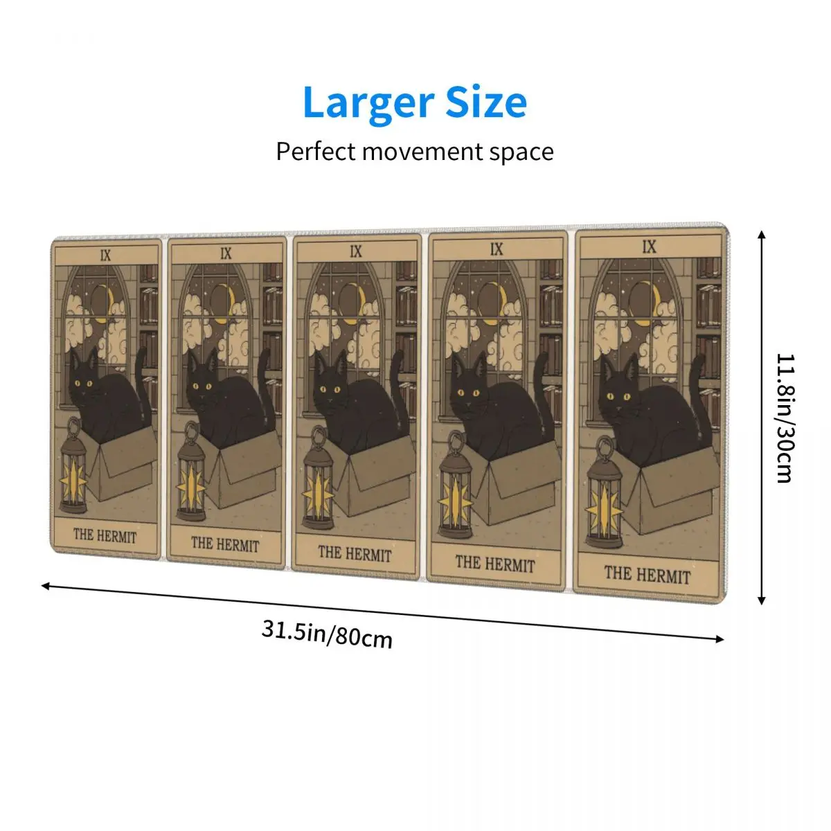 Large Mouse Pad The Hermit - Cats Tarot Gamer PC Laptop Mats Keyboard Carpet Computer Gaming Office Accessories Desk Mat