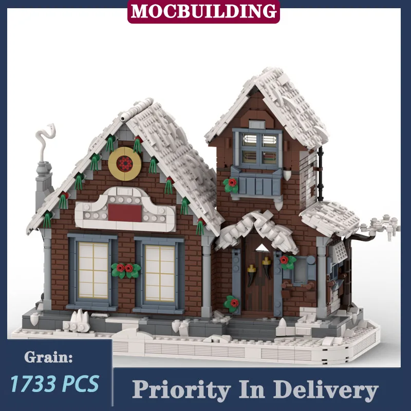 Winter Cottage modello modificato Building Block Assembly MOC City Scene Architecture decorazione natalizia giocattolo regalo