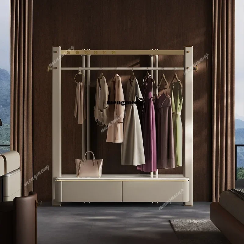 Minimalist coat rack, villa bedroom floor-to-ceiling light luxury high-end large apartment solid wood hanger
