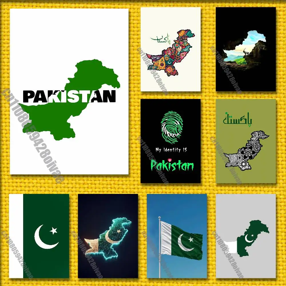 

Pakistan Passport Map Flag Poster Sticker Suitable For Bars 40x60cm Self-adhesive Decorative Collectibles Playbill Cover