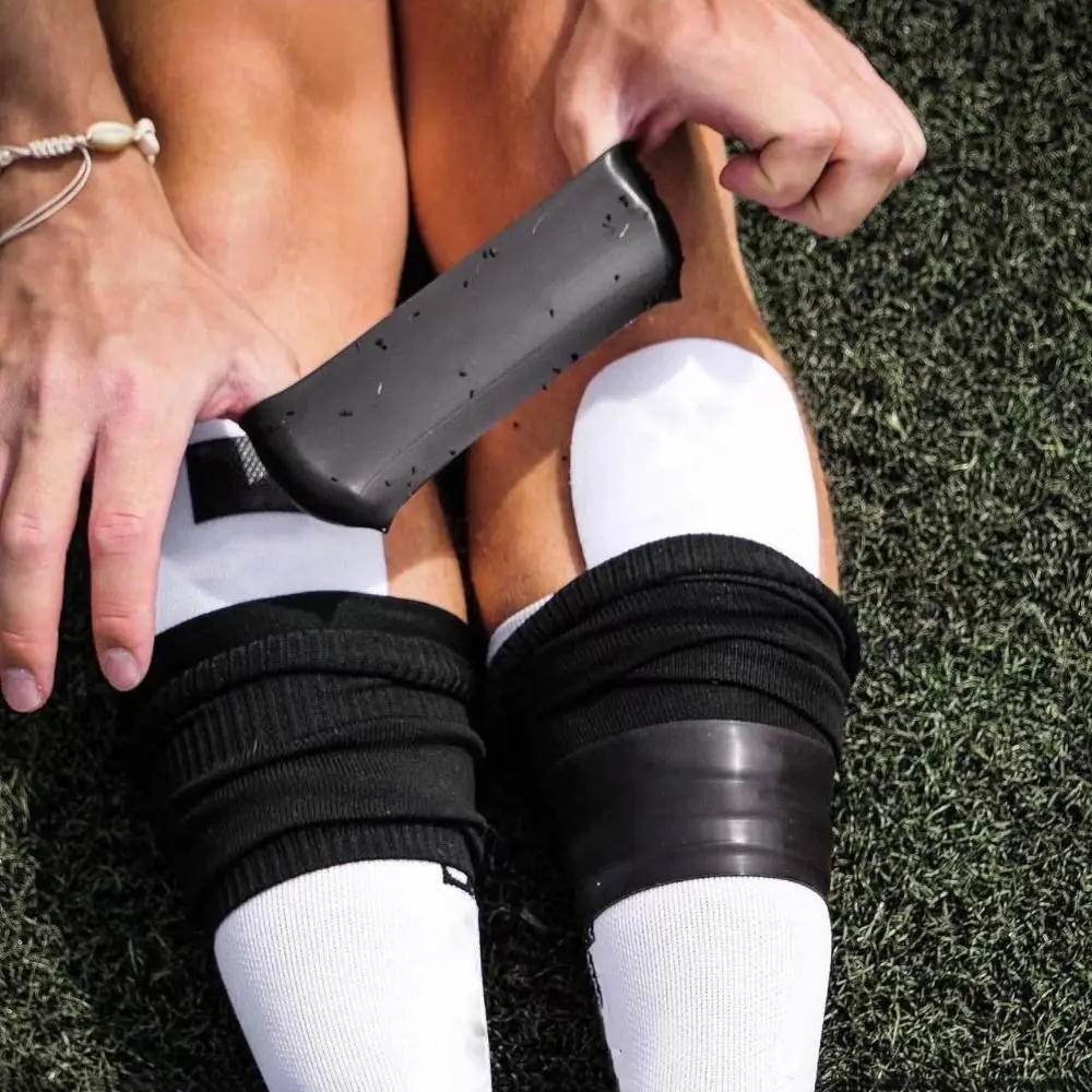 1 Pair Soft Silicone Soccer Shin Guard Elastic Non-slip Shin Guard Strap Easy To Clean Leg Protection Shin Pad Holder